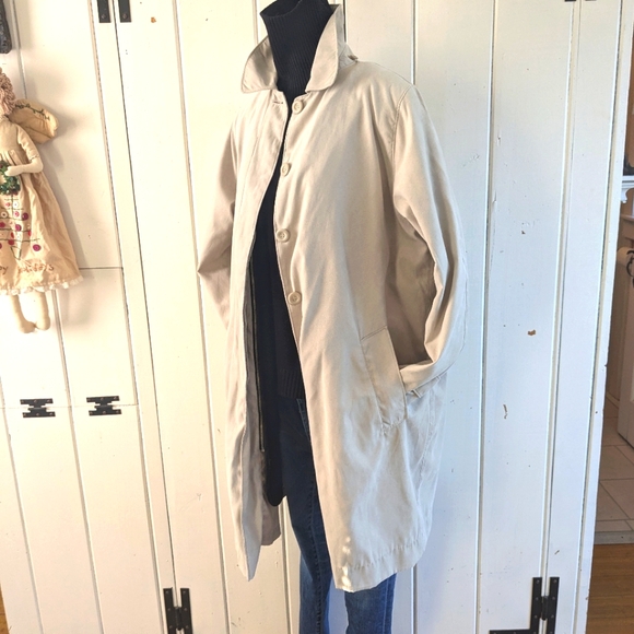 🎄5/$5 FRIDAY Vintage faux suede trench (with zip out lining) sz L - Picture 3 of 13